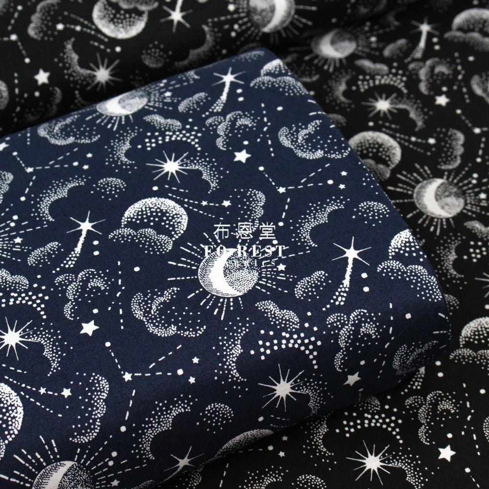 cotton - Galaxy fabric Navy - FO:REST Fabric 布恩堂Liberty fabrictana lawnjapanese fabricykk zipper