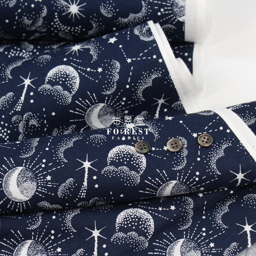 cotton - Galaxy fabric Navy - FO:REST Fabric 布恩堂Liberty fabrictana lawnjapanese fabricykk zipper