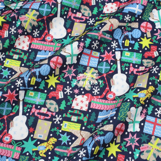 Cotton - Gangsta Wrapper Santa Fabric