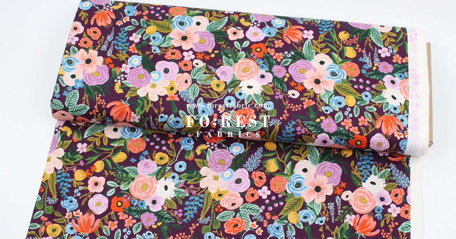cotton - Garden Party Petite - Burgundy fabric - FO:REST Fabric 布恩堂Liberty fabrictana lawnjapanese fabricykk zipper