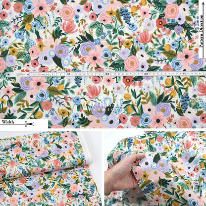 cotton - Garden Party Petite - Ivory fabric - FO:REST Fabric 布恩堂Liberty fabrictana lawnjapanese fabricykk zipper