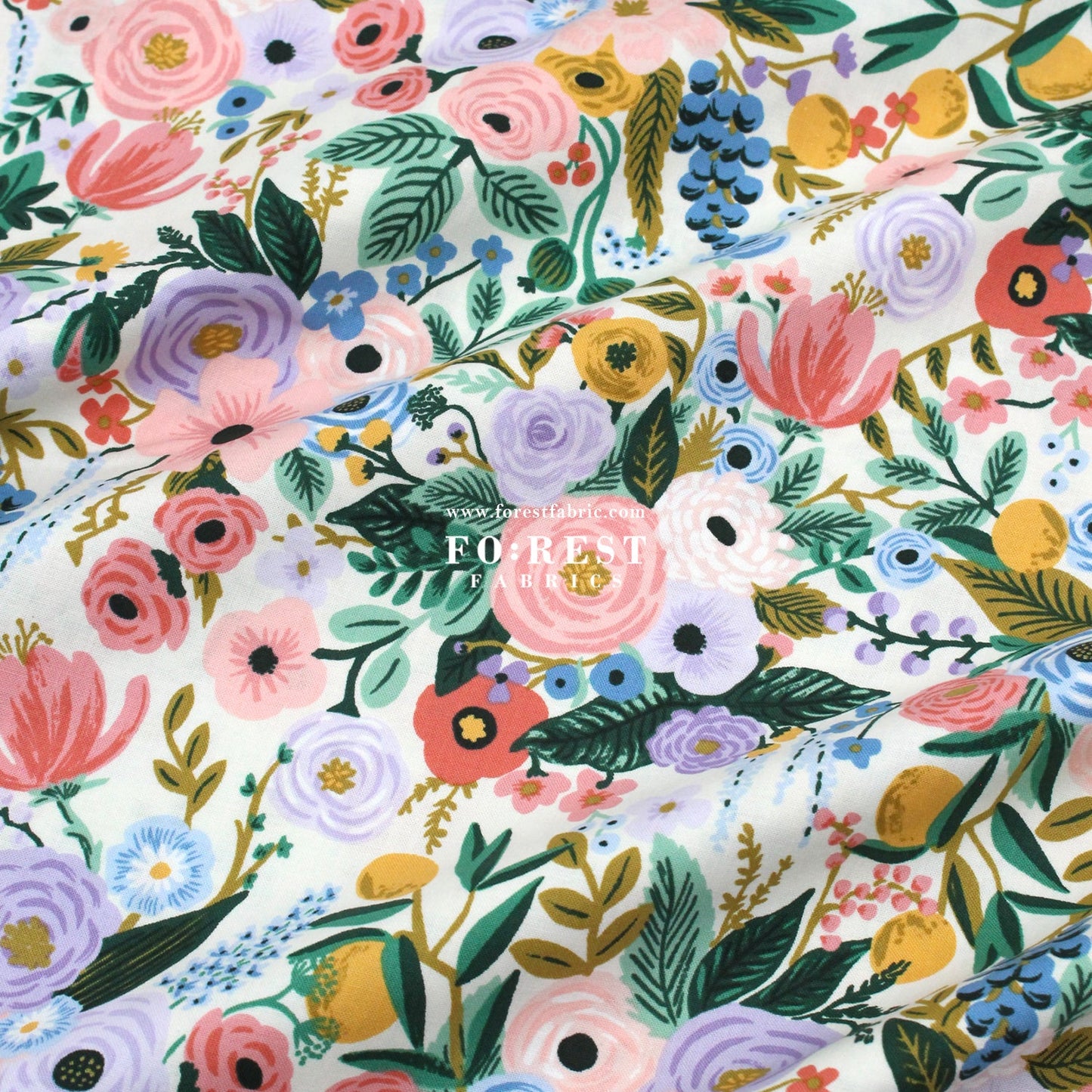 cotton - Garden Party Petite - Ivory fabric - FO:REST Fabric 布恩堂Liberty fabrictana lawnjapanese fabricykk zipper