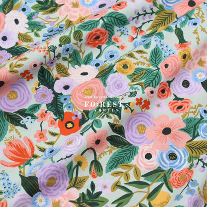 cotton - Garden Party Petite - Mint fabric - FO:REST Fabric 布恩堂Liberty fabrictana lawnjapanese fabricykk zipper