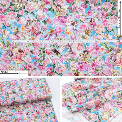 cotton - Garden Songs Allover Flower Fairies fabric - FO:REST Fabric 布恩堂Liberty fabrictana lawnjapanese fabricykk zipper
