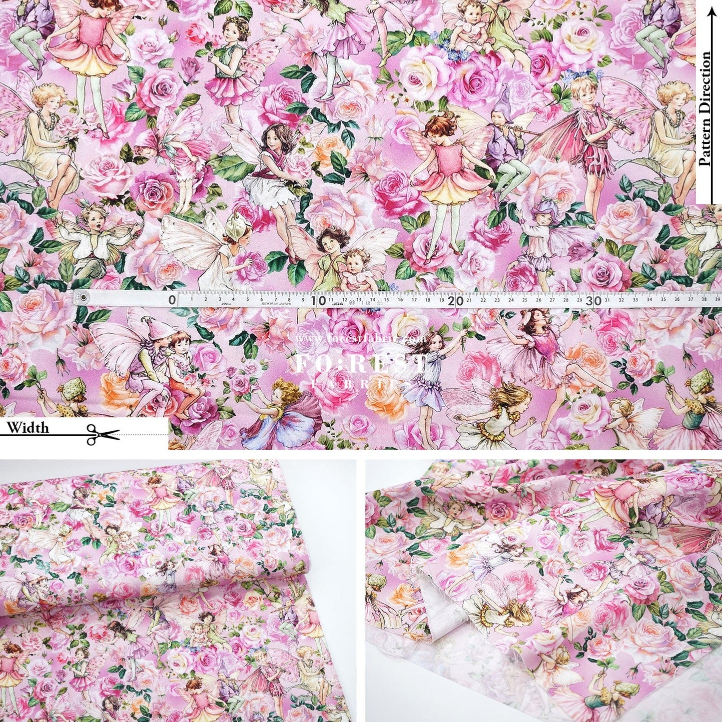 cotton - Garden Songs Allover Flower Fairies fabric - FO:REST Fabric 布恩堂Liberty fabrictana lawnjapanese fabricykk zipper