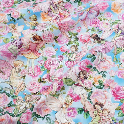 cotton - Garden Songs Allover Flower Fairies fabric - FO:REST Fabric 布恩堂Liberty fabrictana lawnjapanese fabricykk zipper
