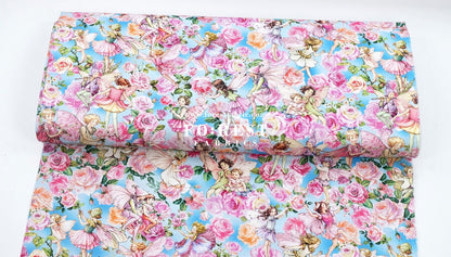 cotton - Garden Songs Allover Flower Fairies fabric - FO:REST Fabric 布恩堂Liberty fabrictana lawnjapanese fabricykk zipper