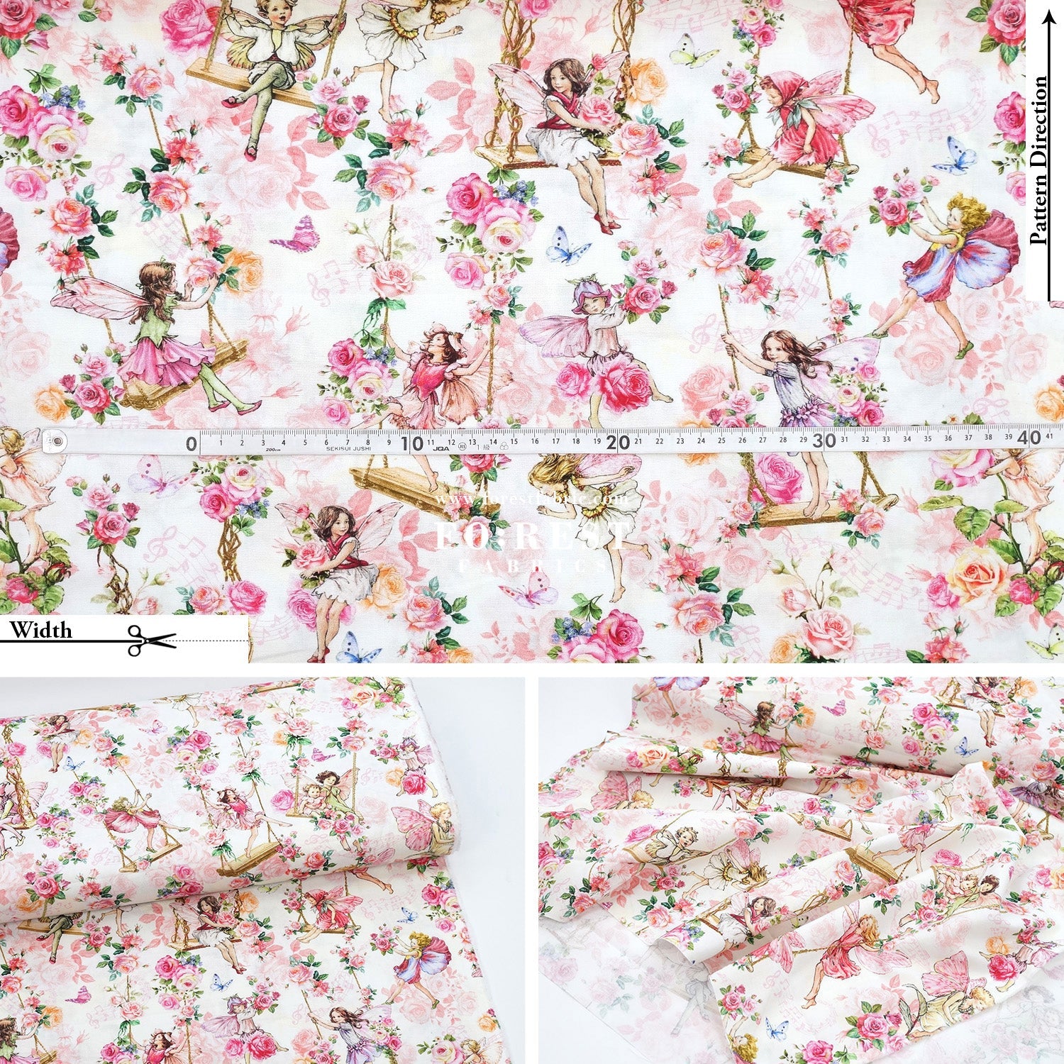 cotton - Garden Swings Flower Fairies fabric - FO:REST Fabric 布恩堂Liberty fabrictana lawnjapanese fabricykk zipper