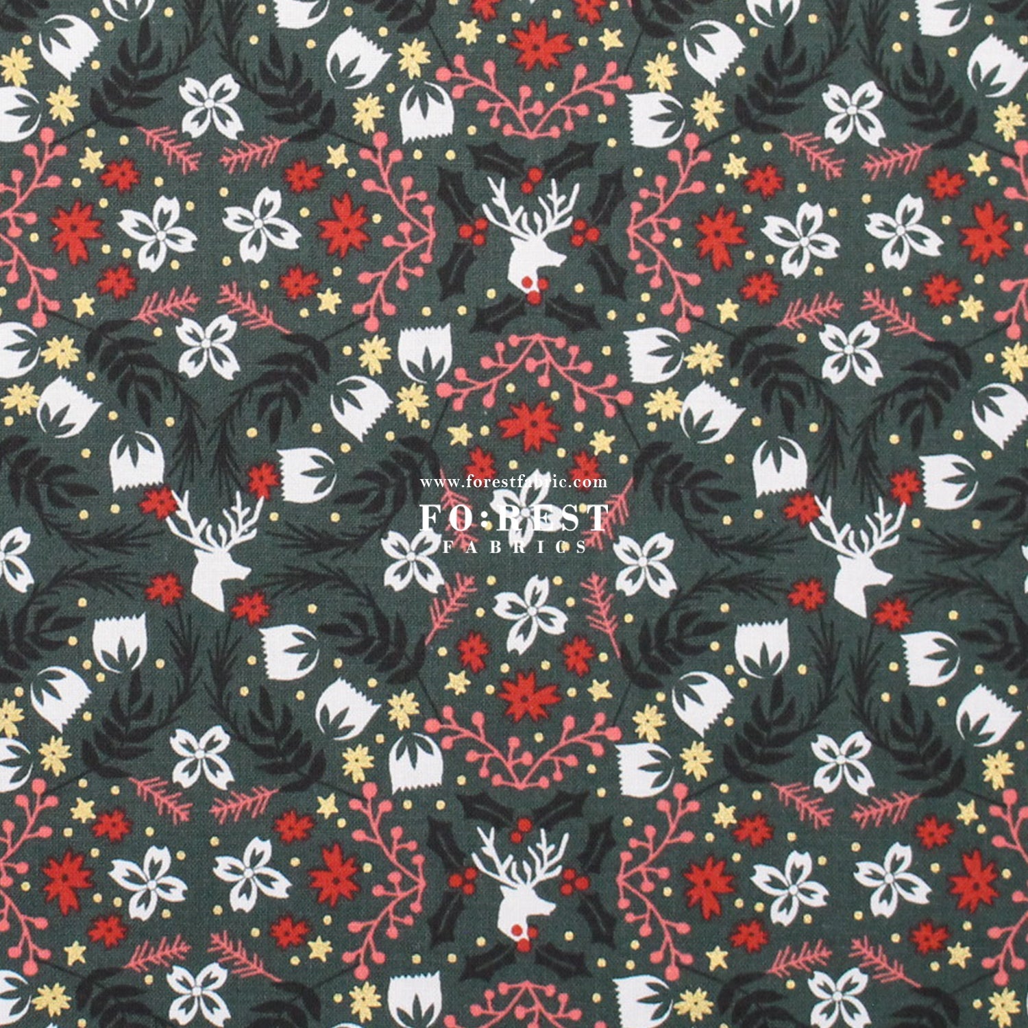 cotton - Gather Festive Metallic fabric - FO:REST Fabric 布恩堂Liberty fabrictana lawnjapanese fabricykk zipper