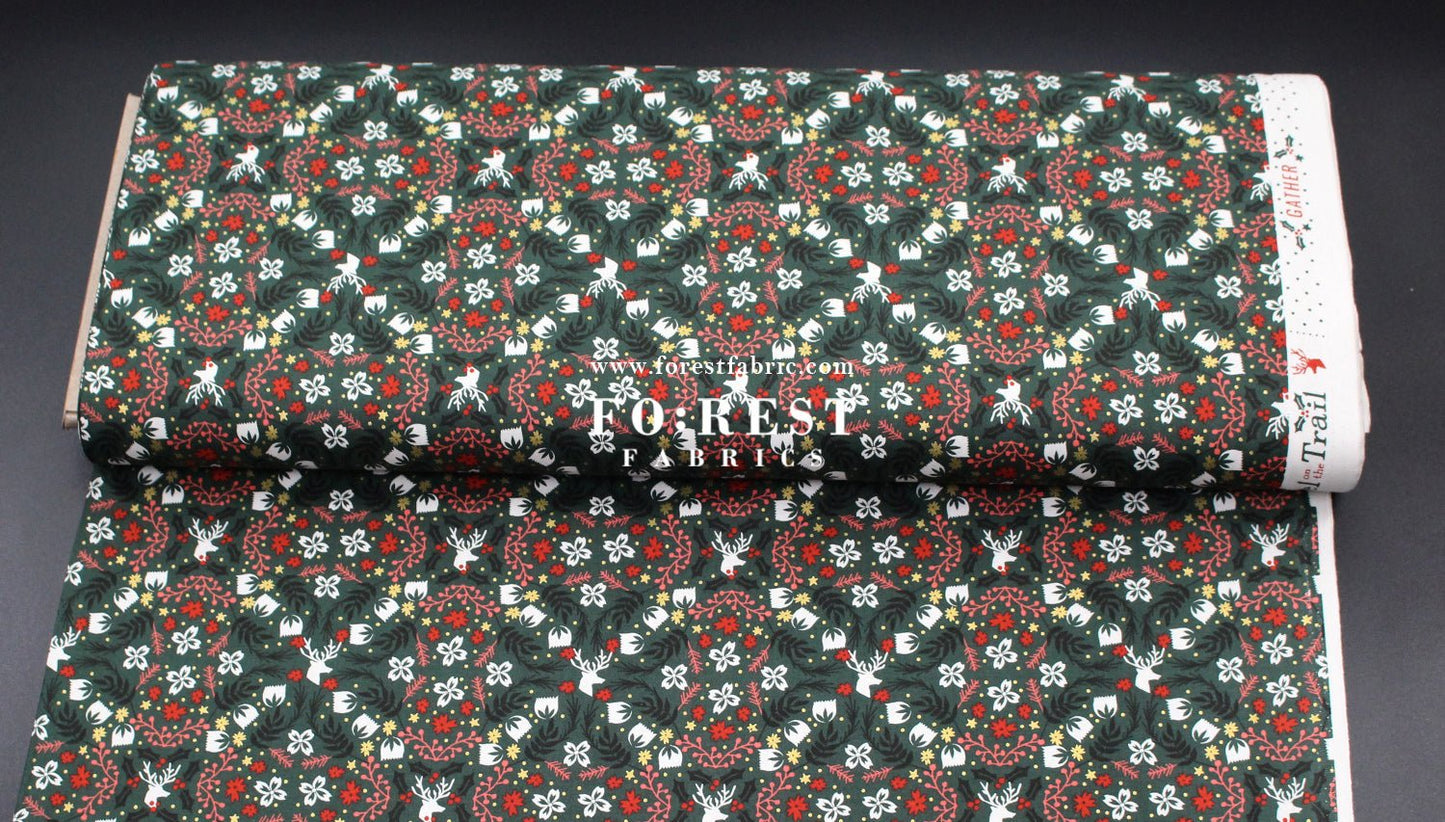 cotton - Gather Festive Metallic fabric - FO:REST Fabric 布恩堂Liberty fabrictana lawnjapanese fabricykk zipper