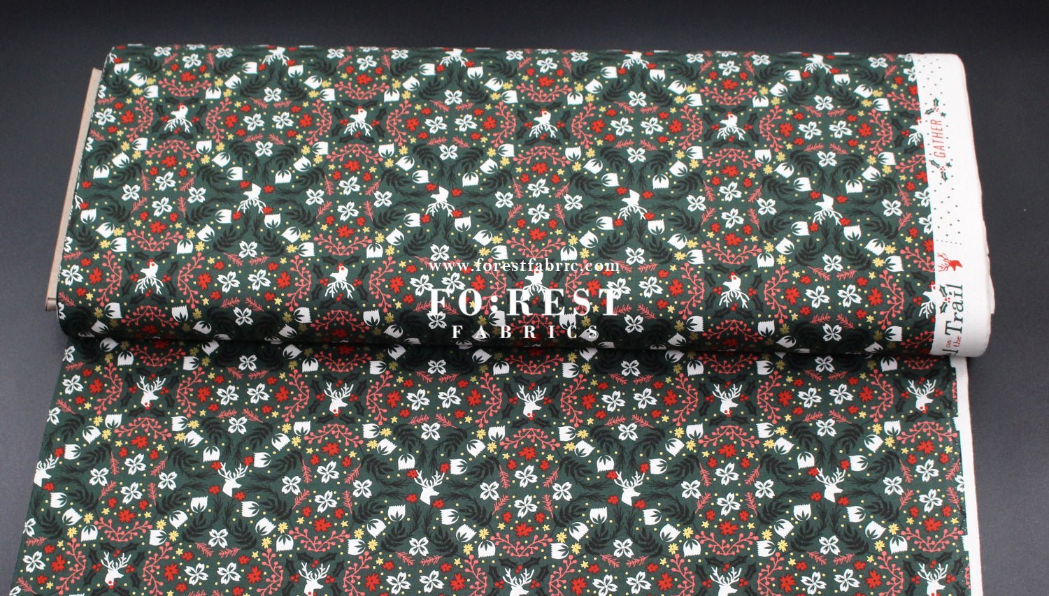 cotton - Gather Festive Metallic fabric - FO:REST Fabric 布恩堂Liberty fabrictana lawnjapanese fabricykk zipper