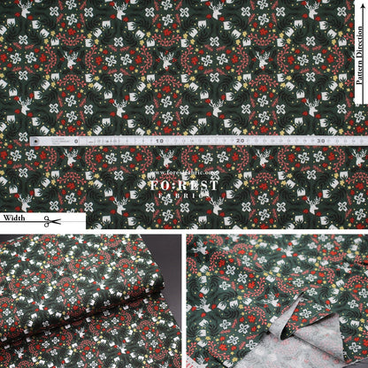 cotton - Gather Festive Metallic fabric - FO:REST Fabric 布恩堂Liberty fabrictana lawnjapanese fabricykk zipper