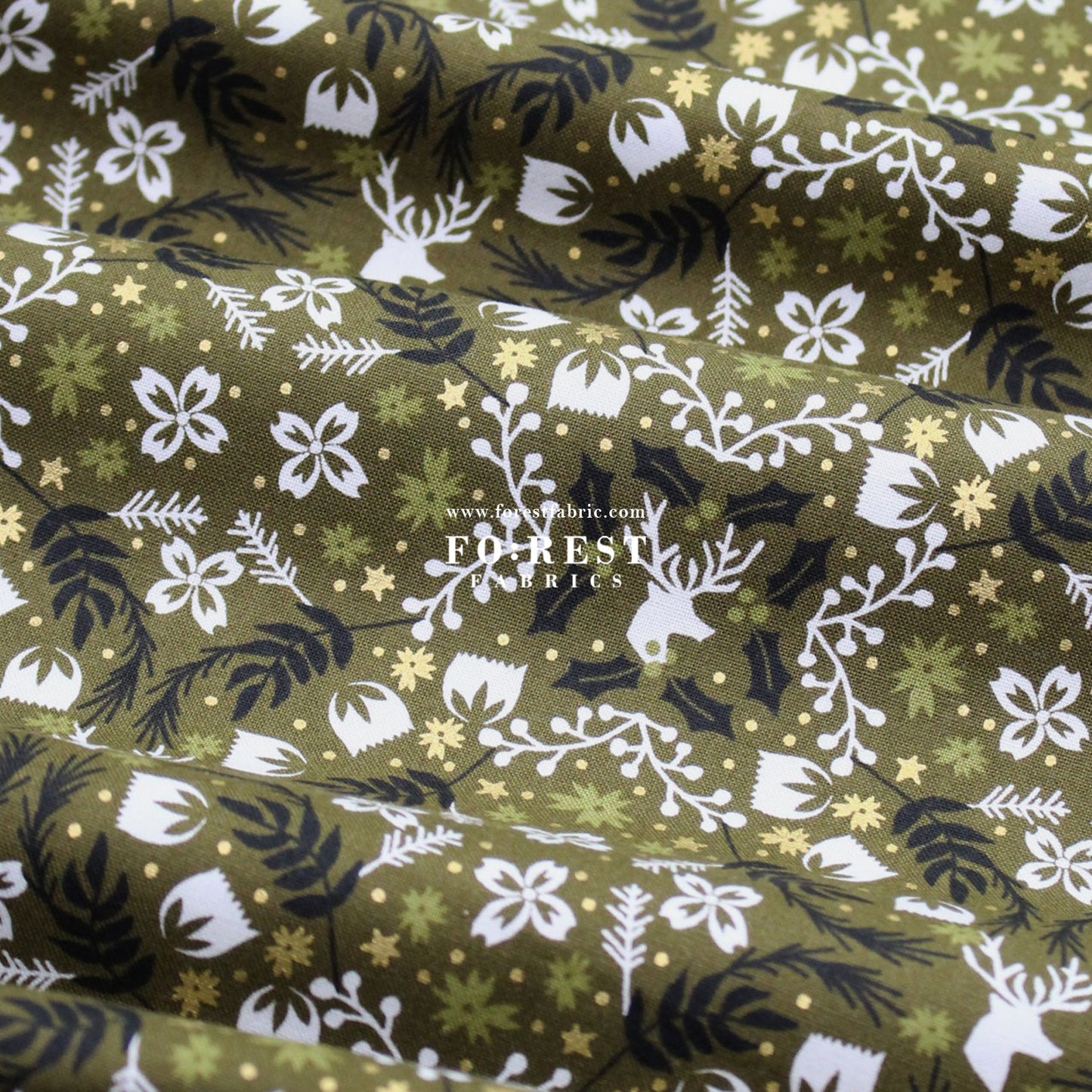 cotton - Gather Forest Metallic fabric - FO:REST Fabric 布恩堂Liberty fabrictana lawnjapanese fabricykk zipper