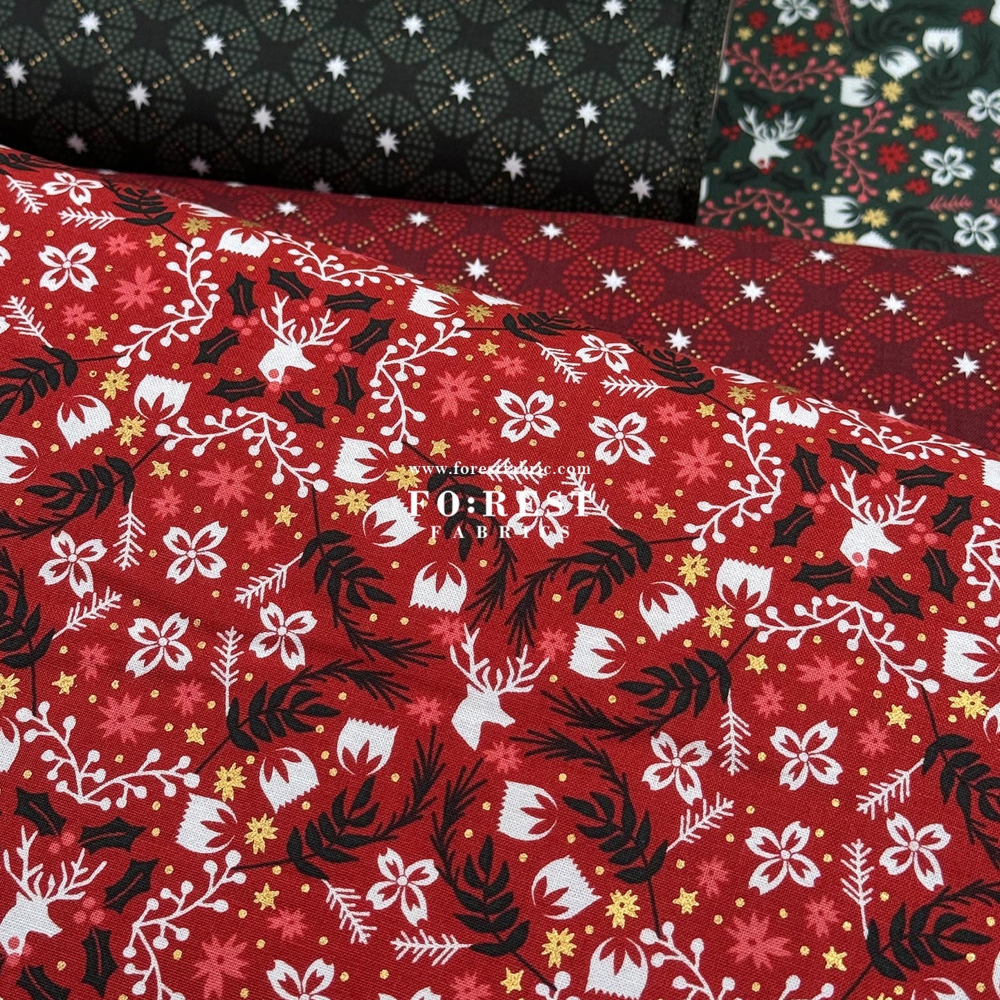 cotton - Gather Holly Metallic fabric - FO:REST Fabric 布恩堂Liberty fabrictana lawnjapanese fabricykk zipper