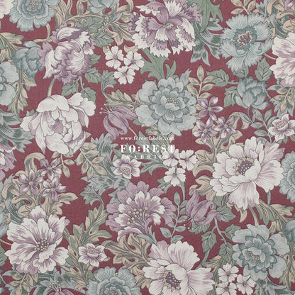 cotton - Gentle Flowers fabric Mauve - FO:REST Fabric 布恩堂Liberty fabrictana lawnjapanese fabricykk zipper
