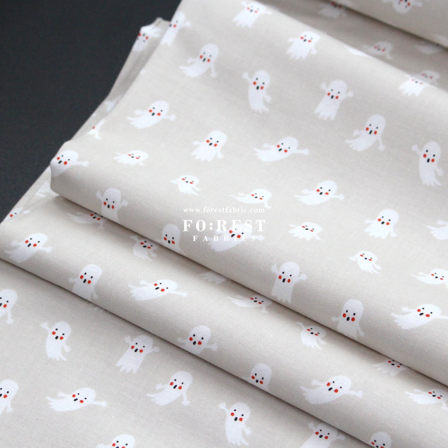 cotton - Ghosts Gray fabric - FO:REST Fabric 布恩堂Liberty fabrictana lawnjapanese fabricykk zipper