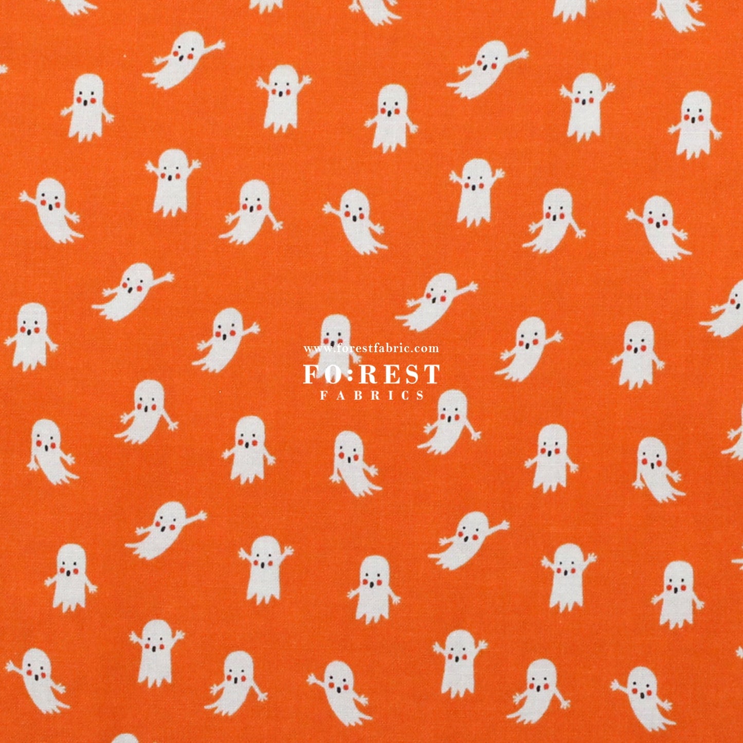 cotton - Ghosts Orange fabric - FO:REST Fabric 布恩堂Liberty fabrictana lawnjapanese fabricykk zipper