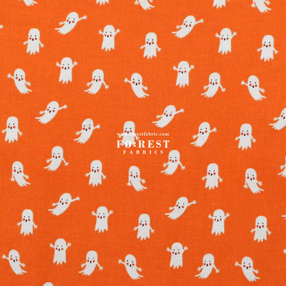 cotton - Ghosts Orange fabric - FO:REST Fabric 布恩堂Liberty fabrictana lawnjapanese fabricykk zipper