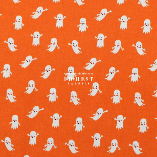 cotton - Ghosts Orange fabric - FO:REST Fabric 布恩堂Liberty fabrictana lawnjapanese fabricykk zipper
