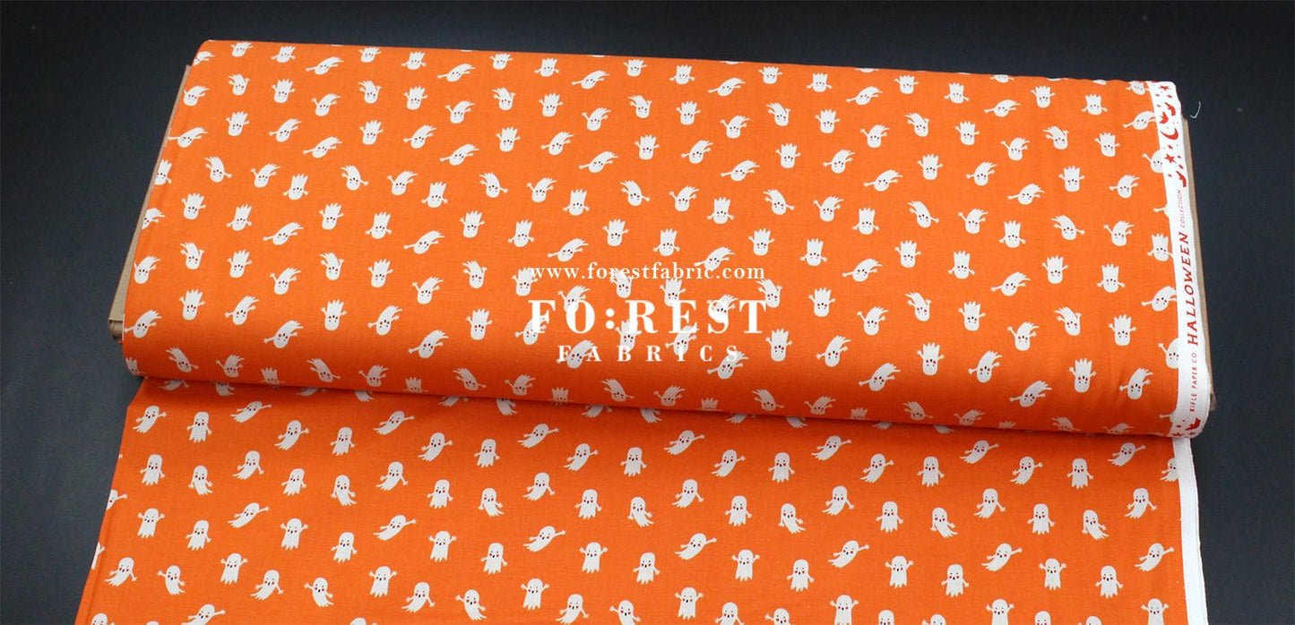 cotton - Ghosts Orange fabric - FO:REST Fabric 布恩堂Liberty fabrictana lawnjapanese fabricykk zipper