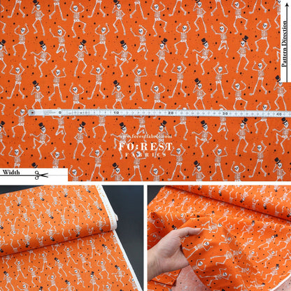 cotton - Ghosts Orange fabric - FO:REST Fabric 布恩堂Liberty fabrictana lawnjapanese fabricykk zipper