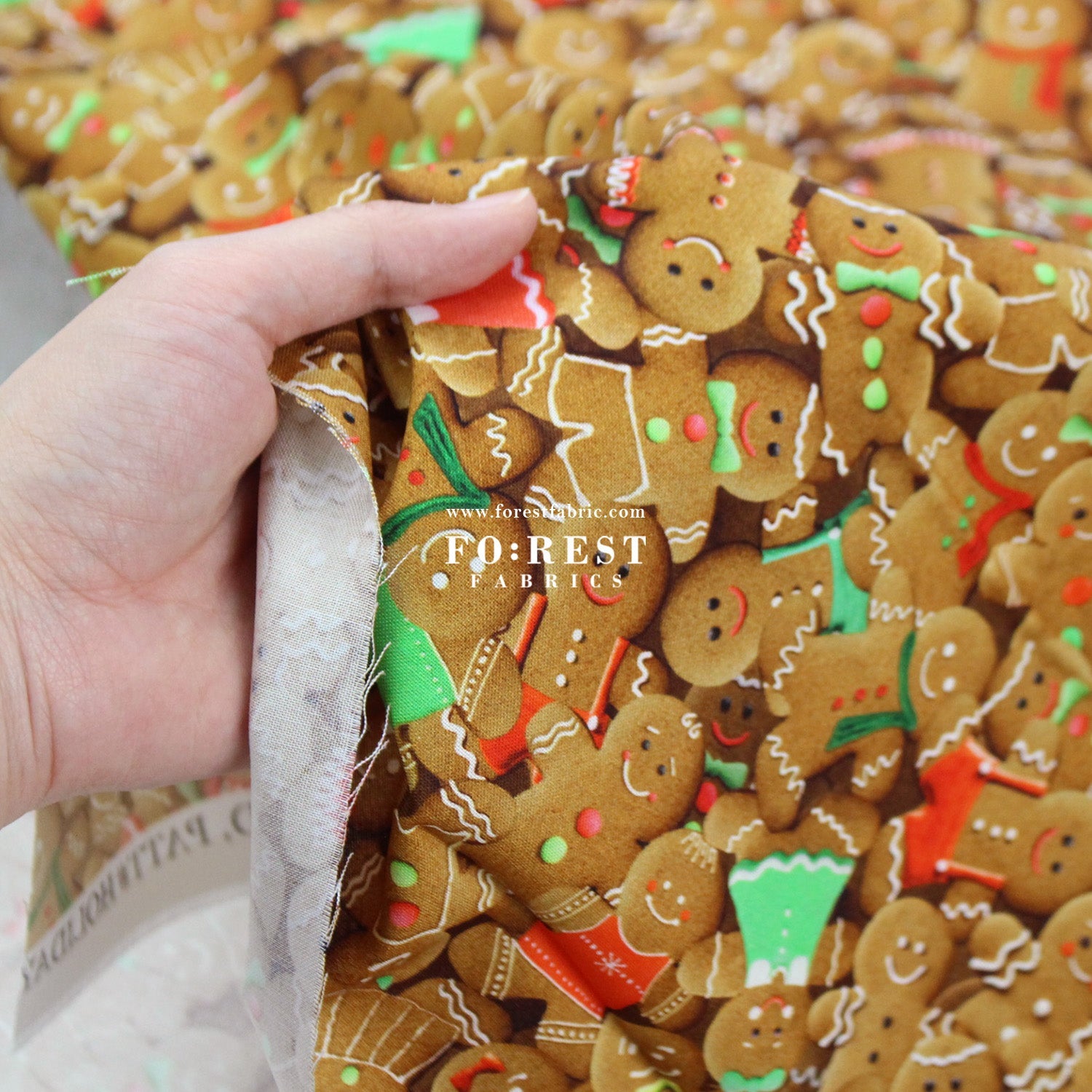 cotton - Gingerbread Cookies fabric - FO:REST Fabric 布恩堂Liberty fabrictana lawnjapanese fabricykk zipper