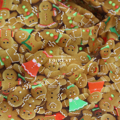 cotton - Gingerbread Cookies fabric - FO:REST Fabric 布恩堂Liberty fabrictana lawnjapanese fabricykk zipper