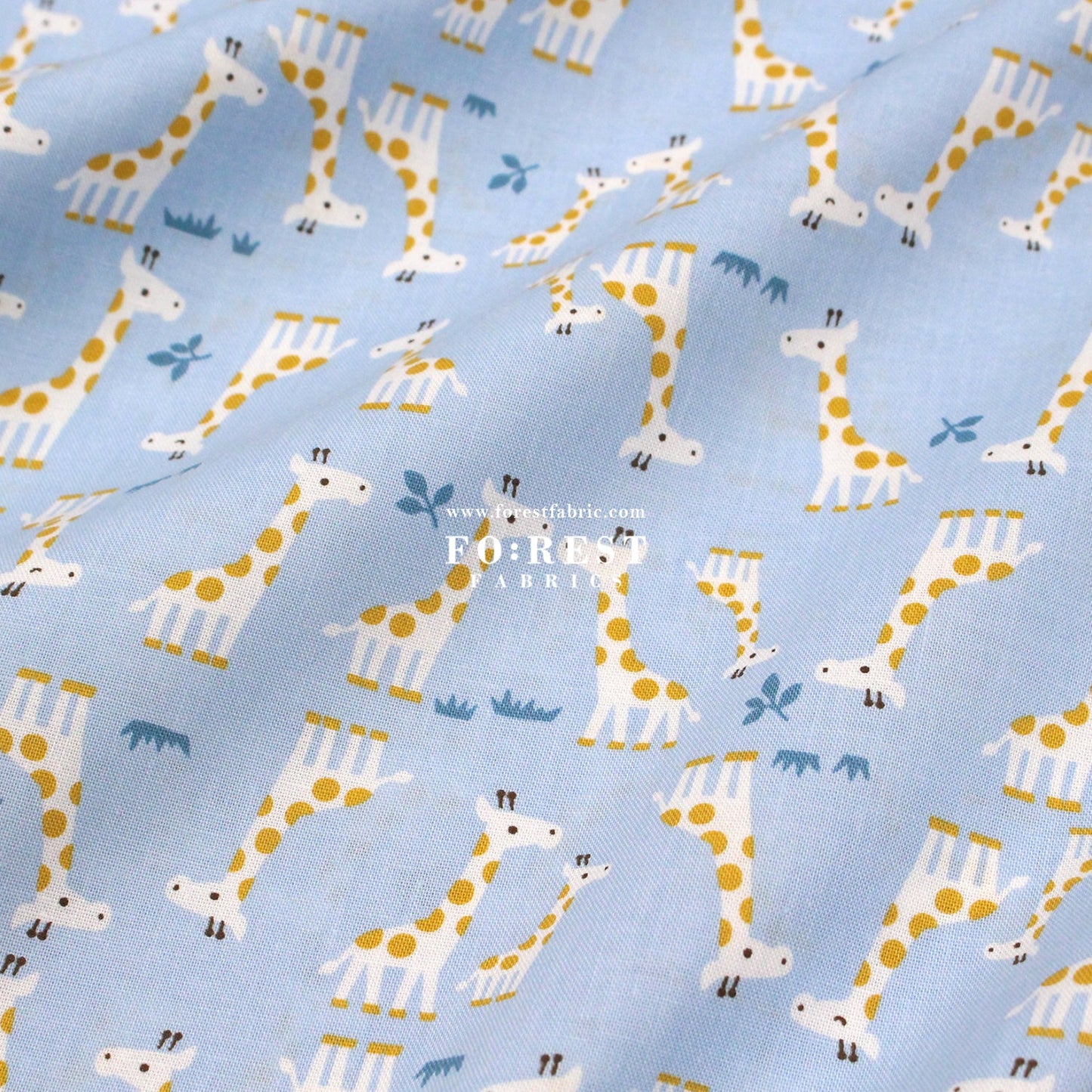 cotton - Giraffe fabric Blue - FO:REST Fabric 布恩堂Liberty fabrictana lawnjapanese fabricykk zipper