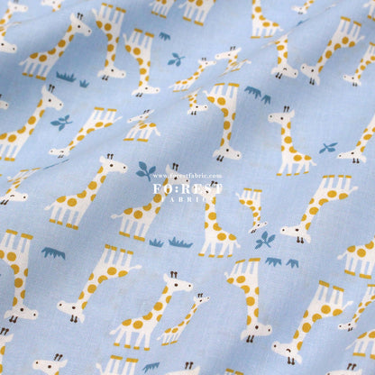 cotton - Giraffe fabric Blue - FO:REST Fabric 布恩堂Liberty fabrictana lawnjapanese fabricykk zipper