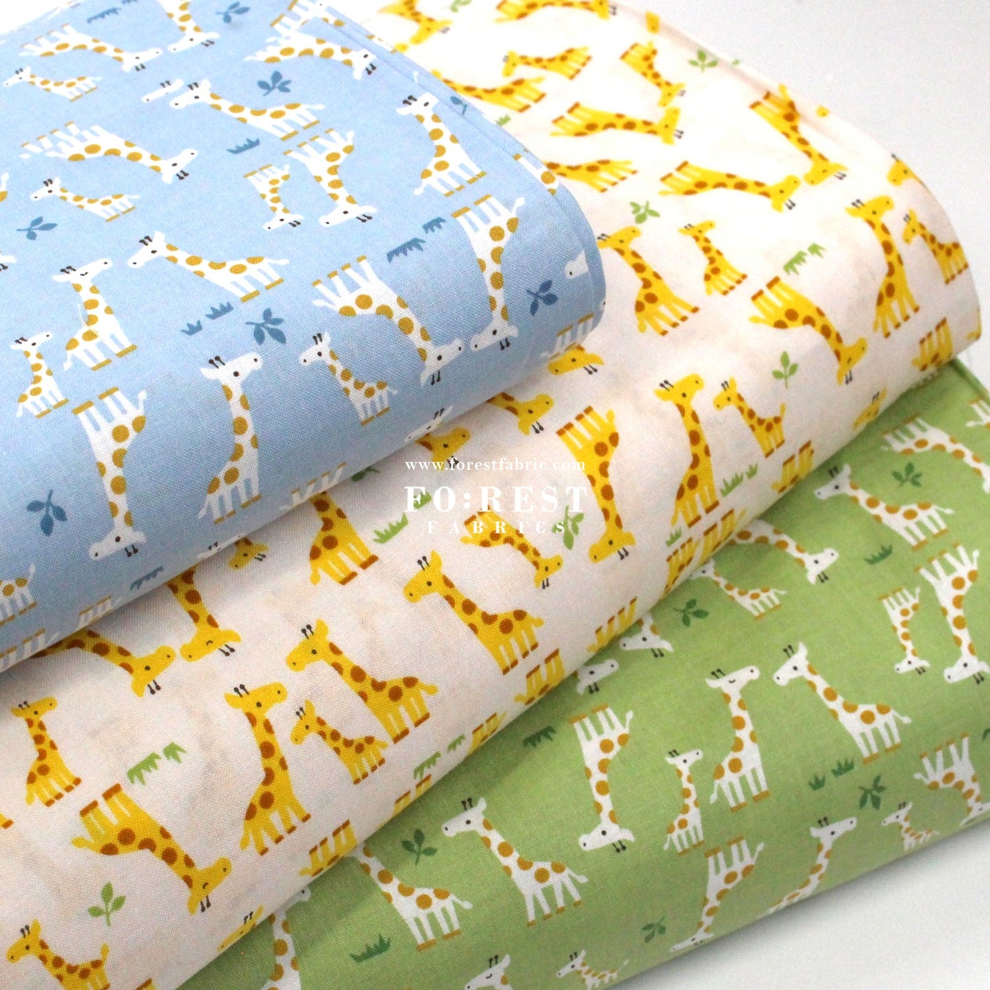cotton - Giraffe fabric Blue - FO:REST Fabric 布恩堂Liberty fabrictana lawnjapanese fabricykk zipper