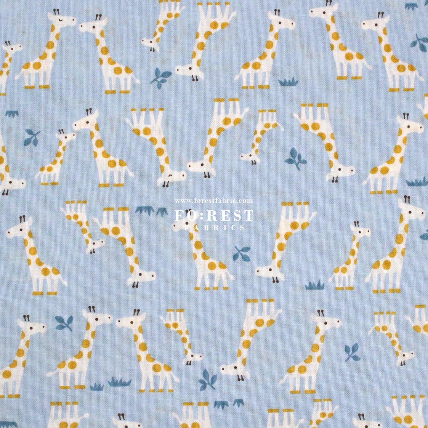 cotton - Giraffe fabric Blue - FO:REST Fabric 布恩堂Liberty fabrictana lawnjapanese fabricykk zipper