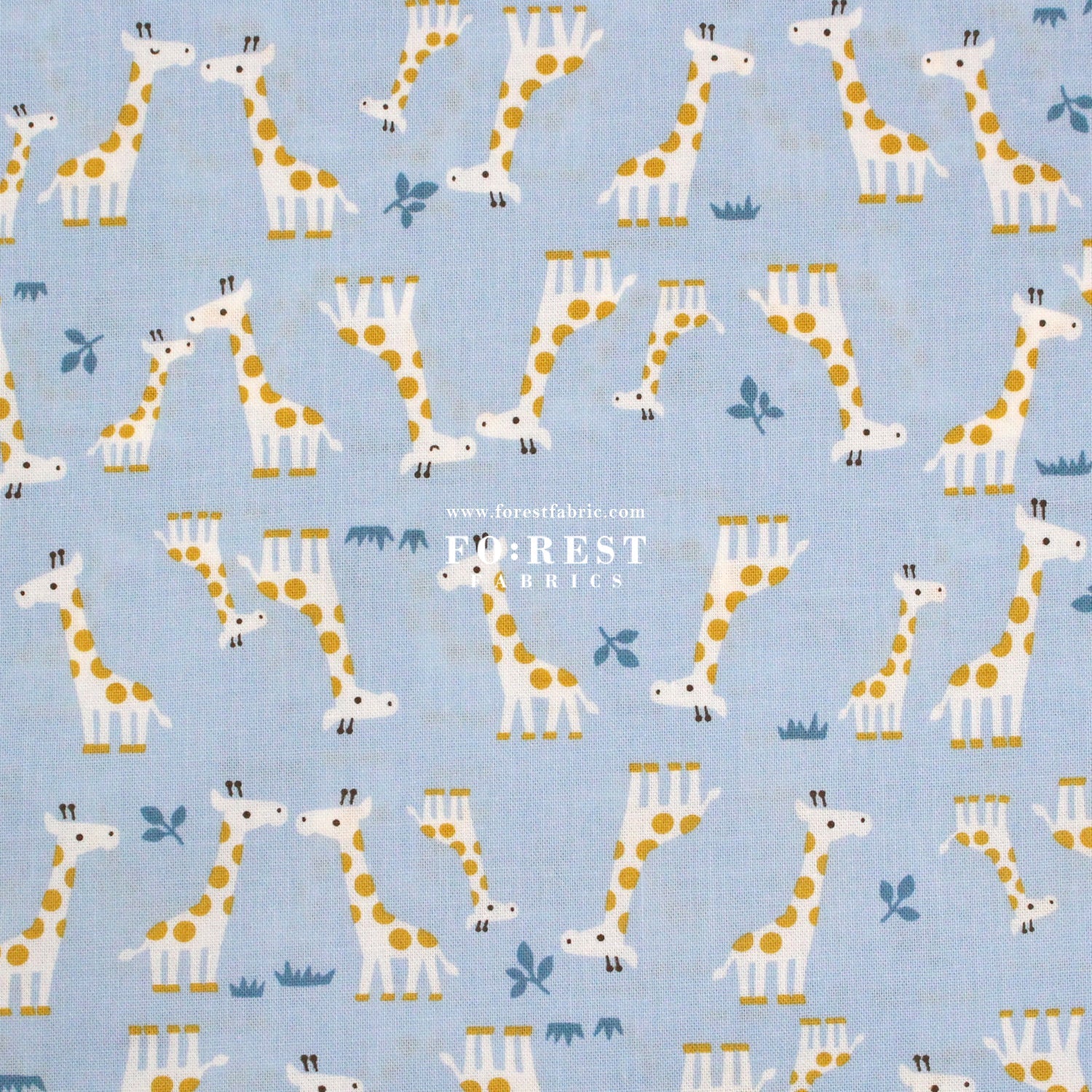 cotton - Giraffe fabric Blue - FO:REST Fabric 布恩堂Liberty fabrictana lawnjapanese fabricykk zipper