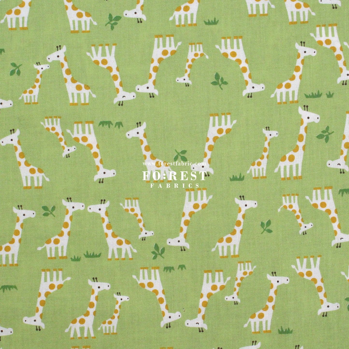 cotton - Giraffe fabric Green - FO:REST Fabric 布恩堂Liberty fabrictana lawnjapanese fabricykk zipper