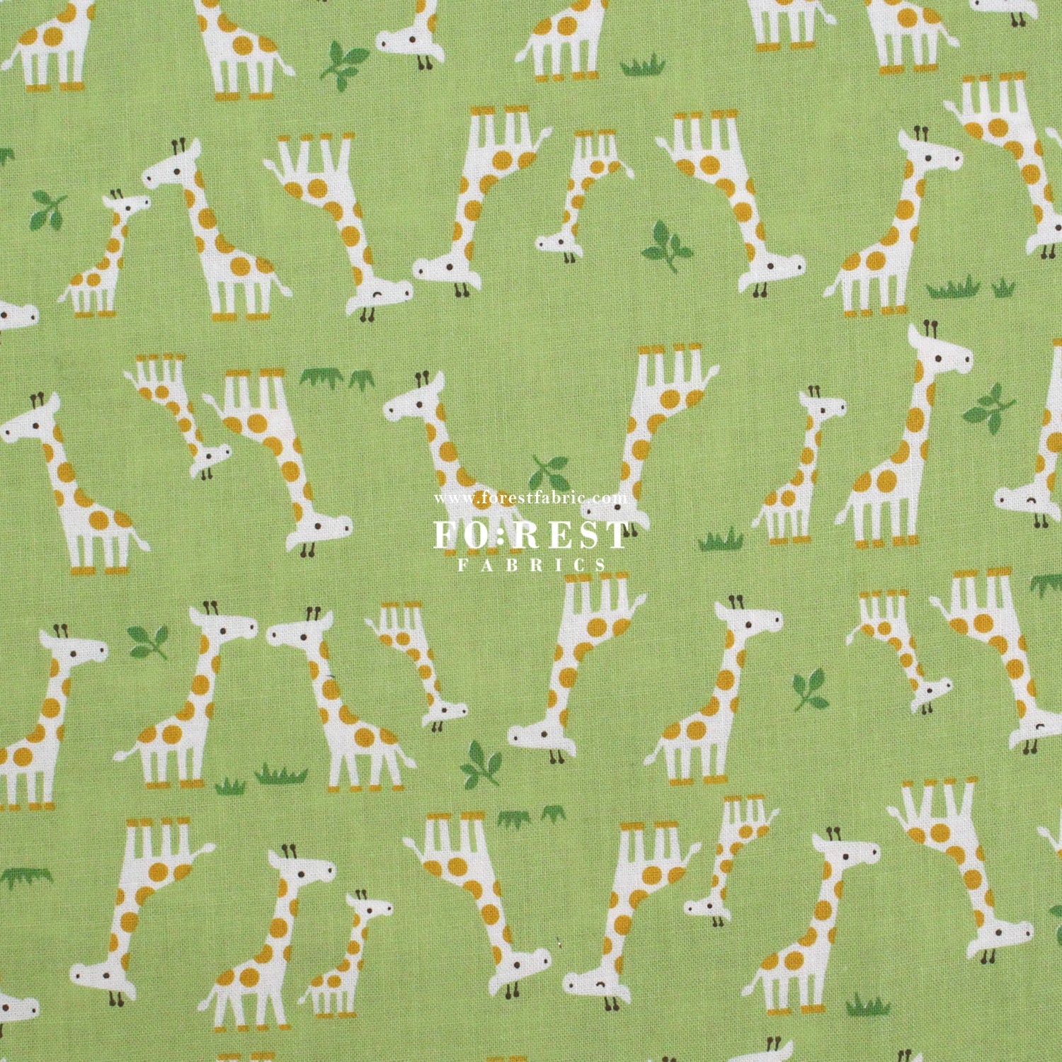 cotton - Giraffe fabric Green - FO:REST Fabric 布恩堂Liberty fabrictana lawnjapanese fabricykk zipper