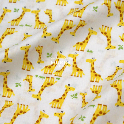 cotton - Giraffe fabric Milky - FO:REST Fabric 布恩堂Liberty fabrictana lawnjapanese fabricykk zipper