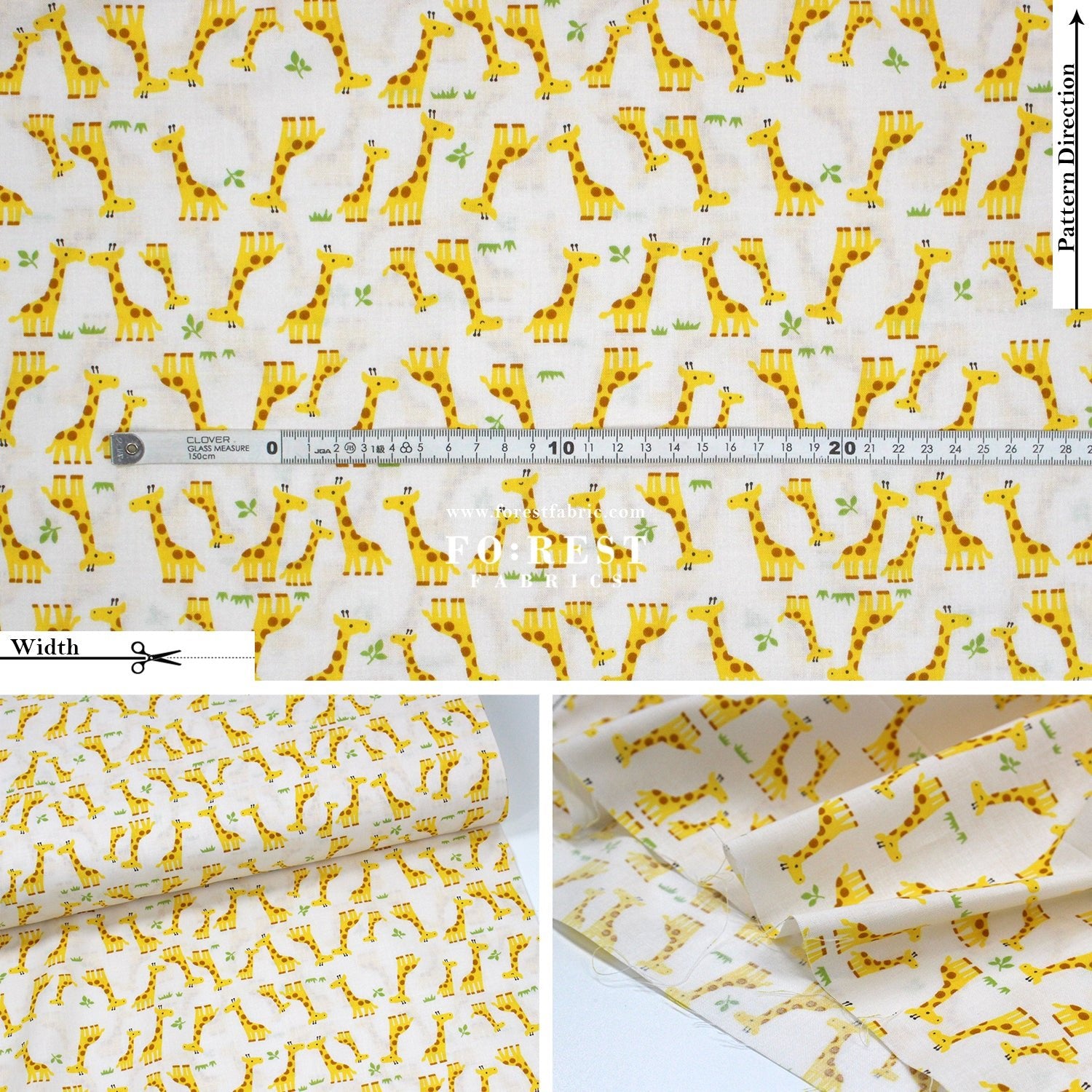 cotton - Giraffe fabric Milky - FO:REST Fabric 布恩堂Liberty fabrictana lawnjapanese fabricykk zipper