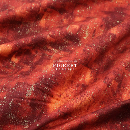 cotton - Golden Scratched Cats fabric Red - FO:REST Fabric 布恩堂Liberty fabrictana lawnjapanese fabricykk zipper