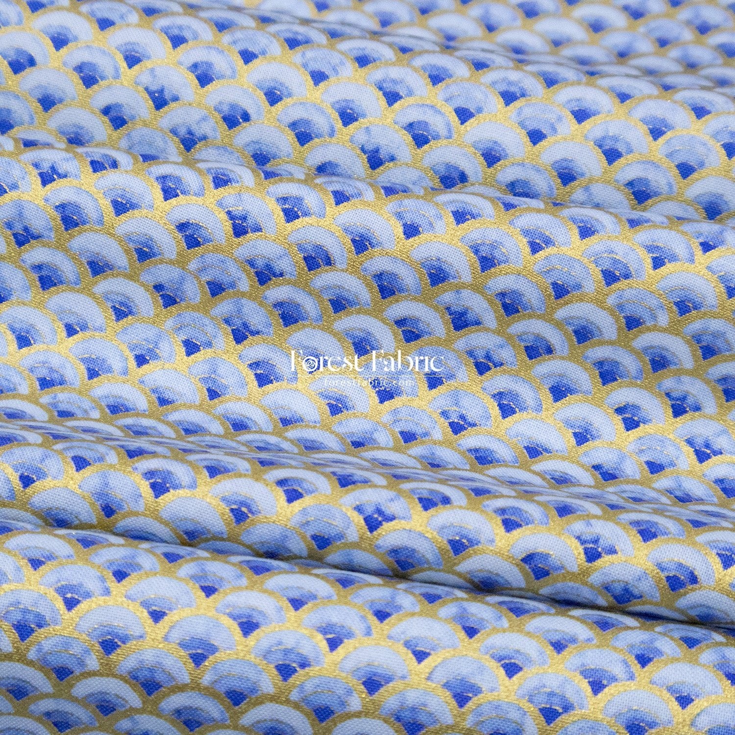 cotton - GoldFish Blue Collection fabric - FO:REST Fabric 布恩堂Liberty fabrictana lawnjapanese fabricykk zipper
