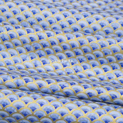cotton - GoldFish Blue Collection fabric - FO:REST Fabric 布恩堂Liberty fabrictana lawnjapanese fabricykk zipper