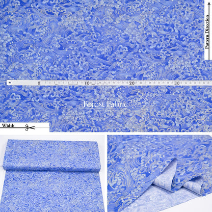 cotton - GoldFish Blue Collection fabric - FO:REST Fabric 布恩堂Liberty fabrictana lawnjapanese fabricykk zipper