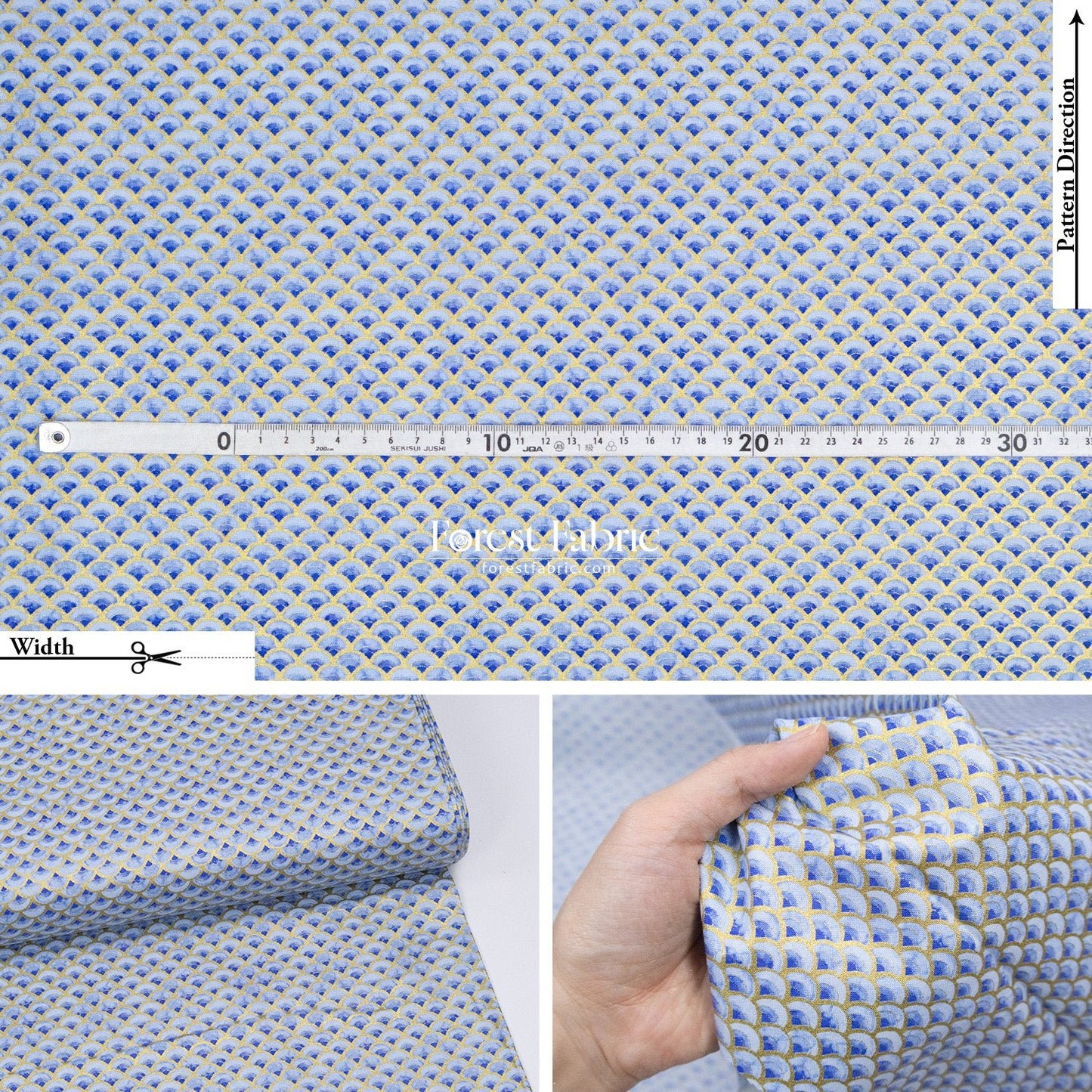 cotton - GoldFish Blue Collection fabric - FO:REST Fabric 布恩堂Liberty fabrictana lawnjapanese fabricykk zipper