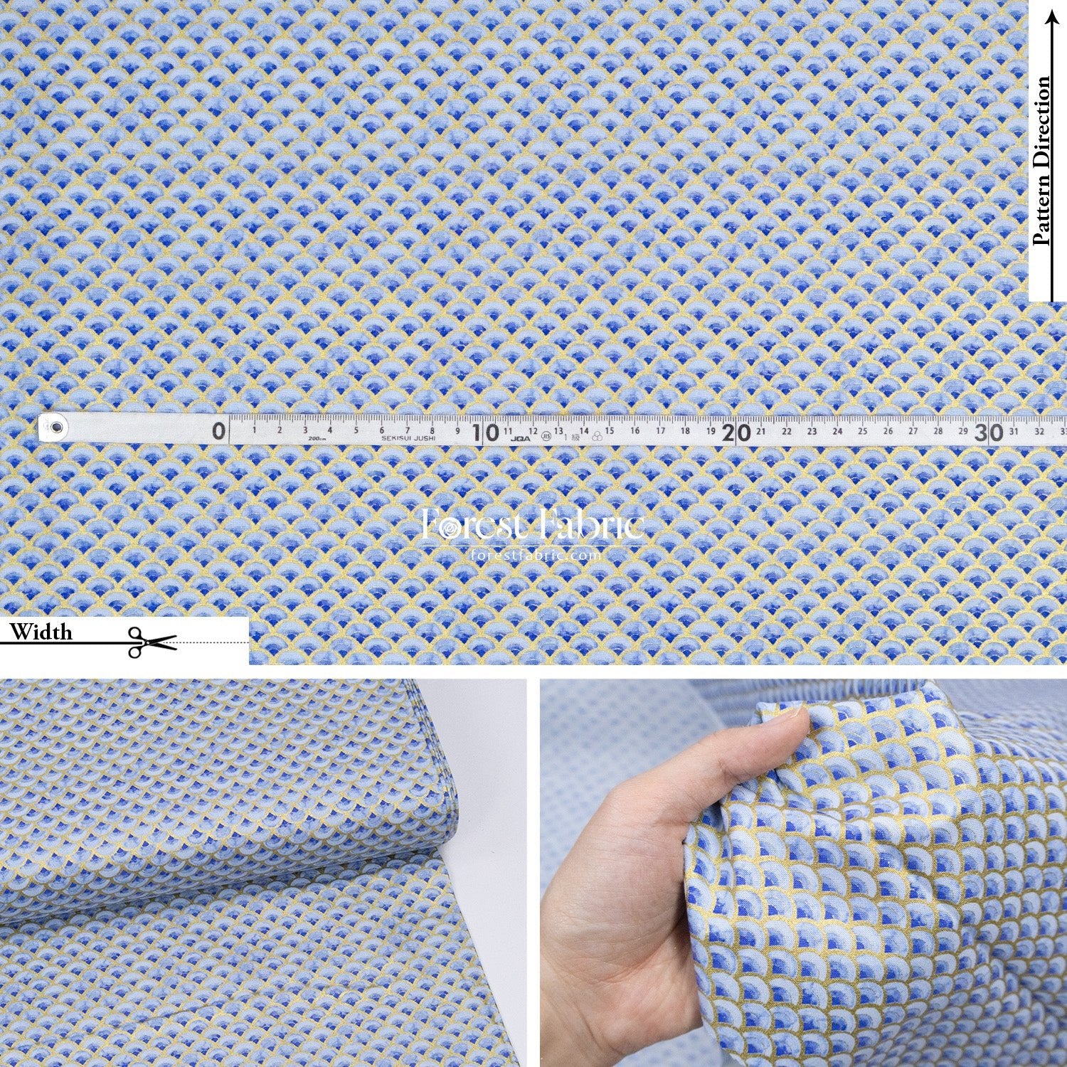 cotton - GoldFish Blue Collection fabric - FO:REST Fabric 布恩堂Liberty fabrictana lawnjapanese fabricykk zipper