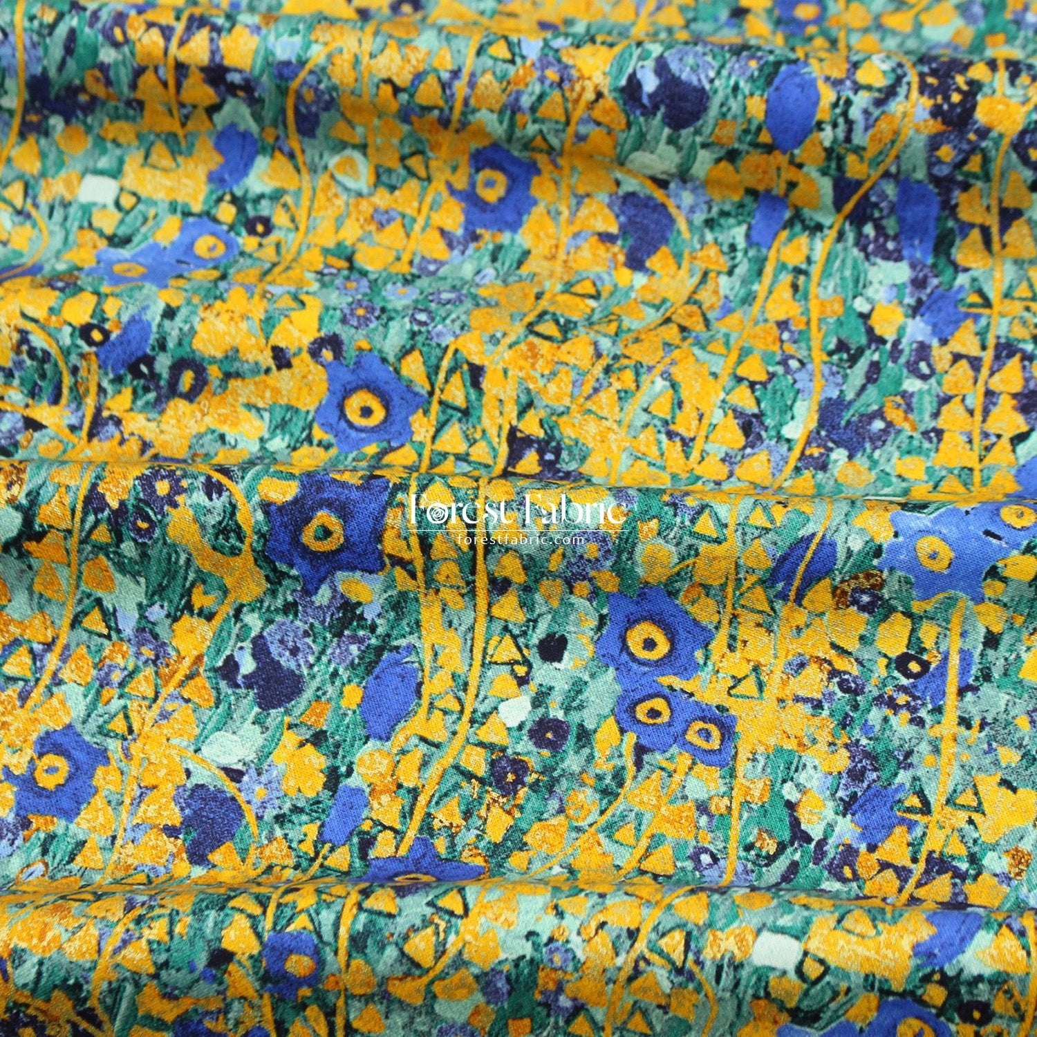 cotton - Gustav Klimt Flower Metallic fabric gold - FO:REST Fabric 布恩堂Liberty fabrictana lawnjapanese fabricykk zipper