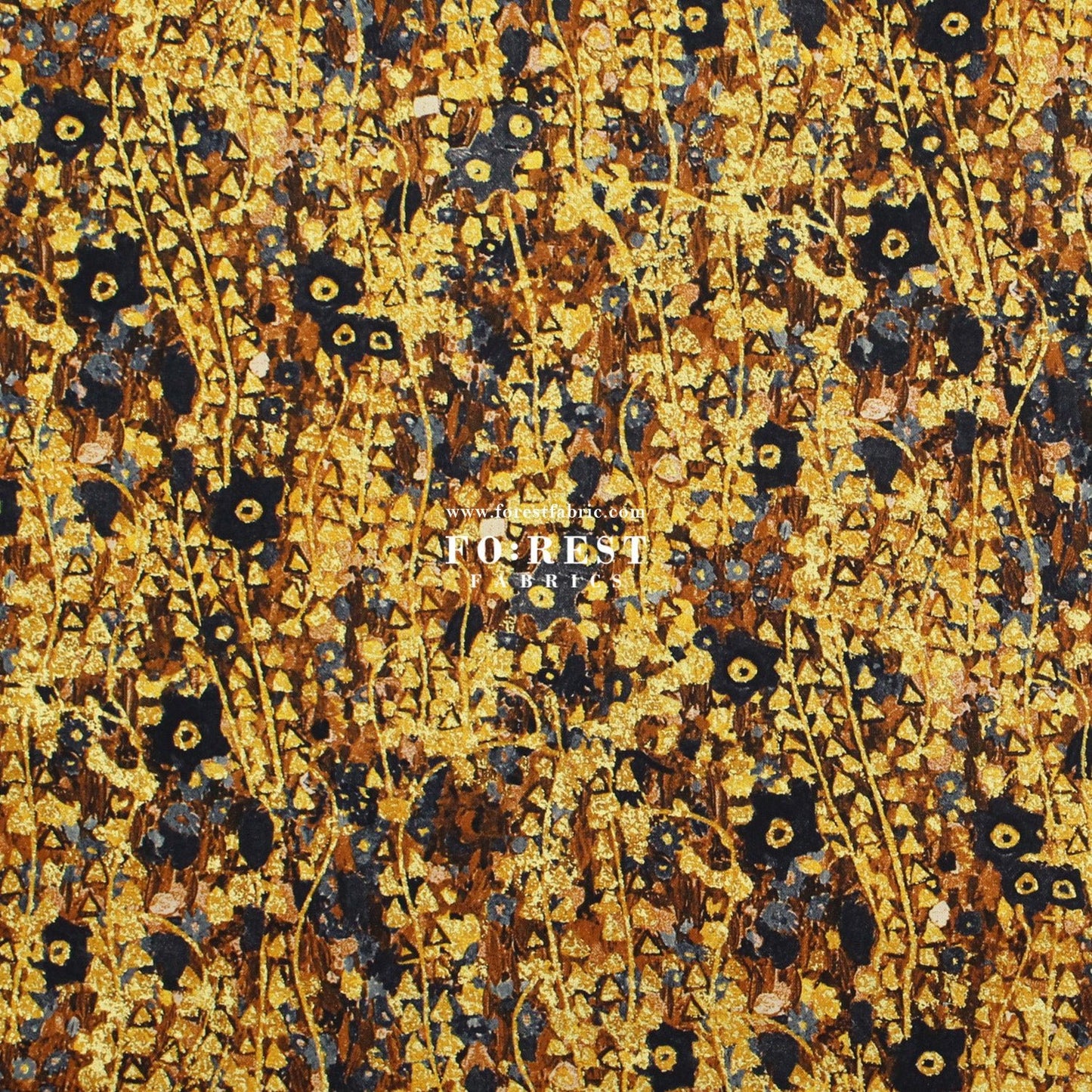 cotton - Gustav Klimt Flower Metallic fabric gold - FO:REST Fabric 布恩堂Liberty fabrictana lawnjapanese fabricykk zipper