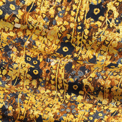 cotton - Gustav Klimt Flower Metallic fabric gold - FO:REST Fabric 布恩堂Liberty fabrictana lawnjapanese fabricykk zipper
