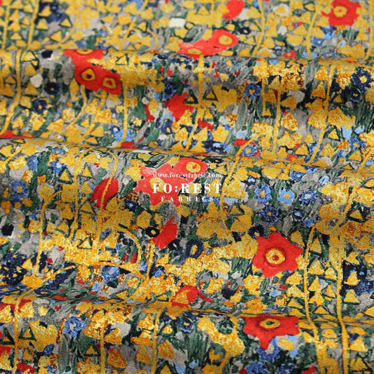 cotton - Gustav Klimt Flower Metallic fabric rose - FO:REST Fabric 布恩堂Liberty fabrictana lawnjapanese fabricykk zipper