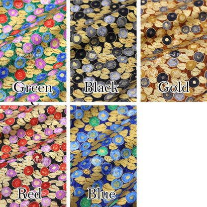 cotton - Gustav Klimt Jewel Leaf Metallic fabric Black - FO:REST Fabric 布恩堂Liberty fabrictana lawnjapanese fabricykk zipper