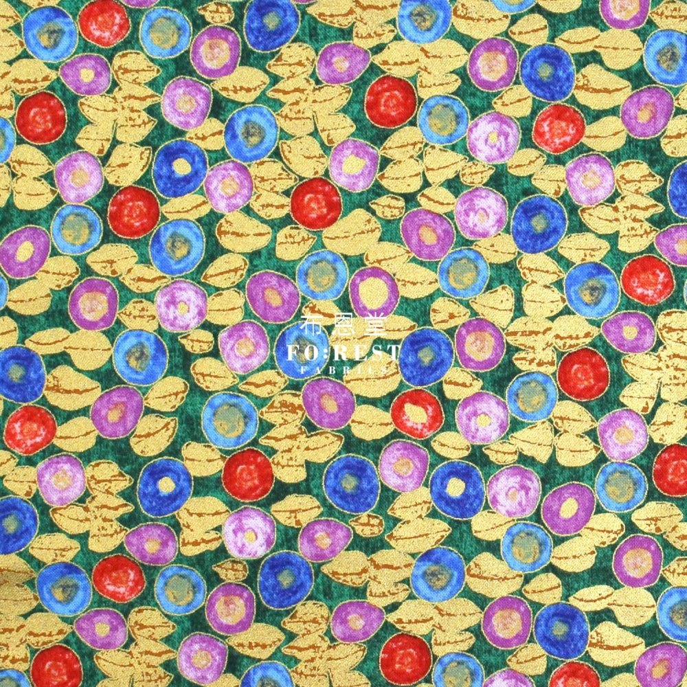 cotton - Gustav Klimt Jewel Leaf Metallic fabric Colourful - FO:REST Fabric 布恩堂Liberty fabrictana lawnjapanese fabricykk zipper