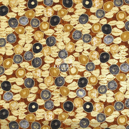 cotton - Gustav Klimt Jewel Leaf Metallic fabric Gold - FO:REST Fabric 布恩堂Liberty fabrictana lawnjapanese fabricykk zipper