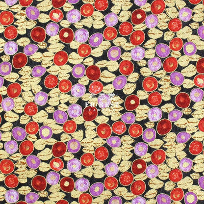 cotton - Gustav Klimt Jewel Leaf Metallic fabric Rose - FO:REST Fabric 布恩堂Liberty fabrictana lawnjapanese fabricykk zipper